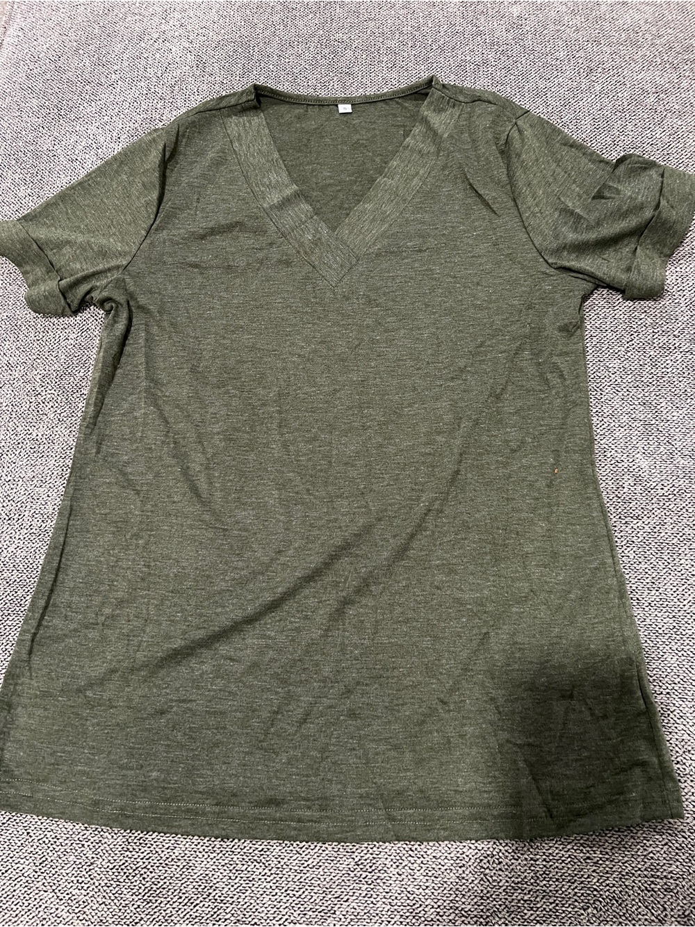 Stylish Men's Green V-Neck Short Sleeve Shirt - S